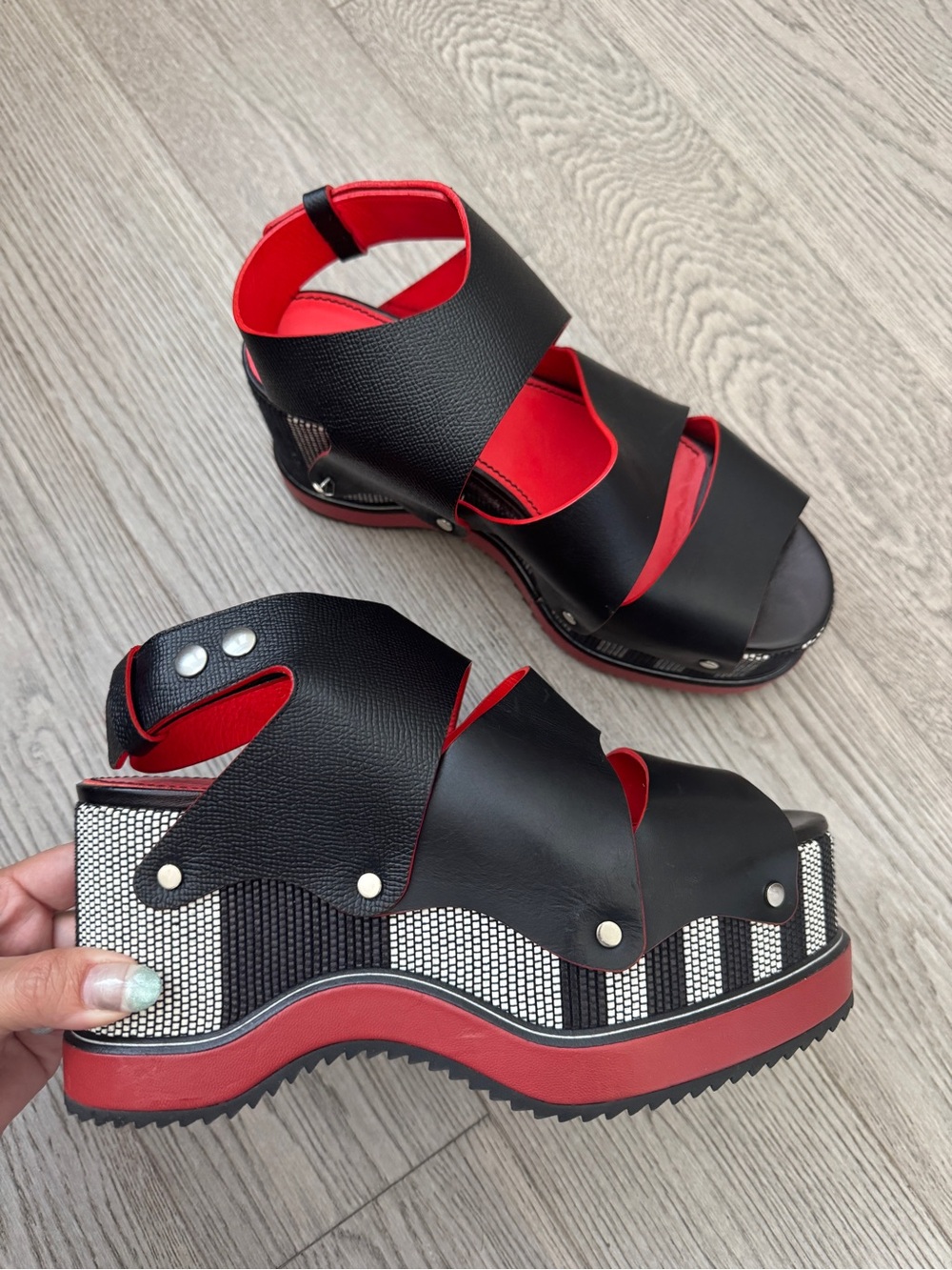 Woven Leather Platform Sandals by Proenza Schouler *Needs Repair* Chunky Gothic